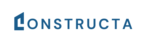 Constructa logo nombre azul